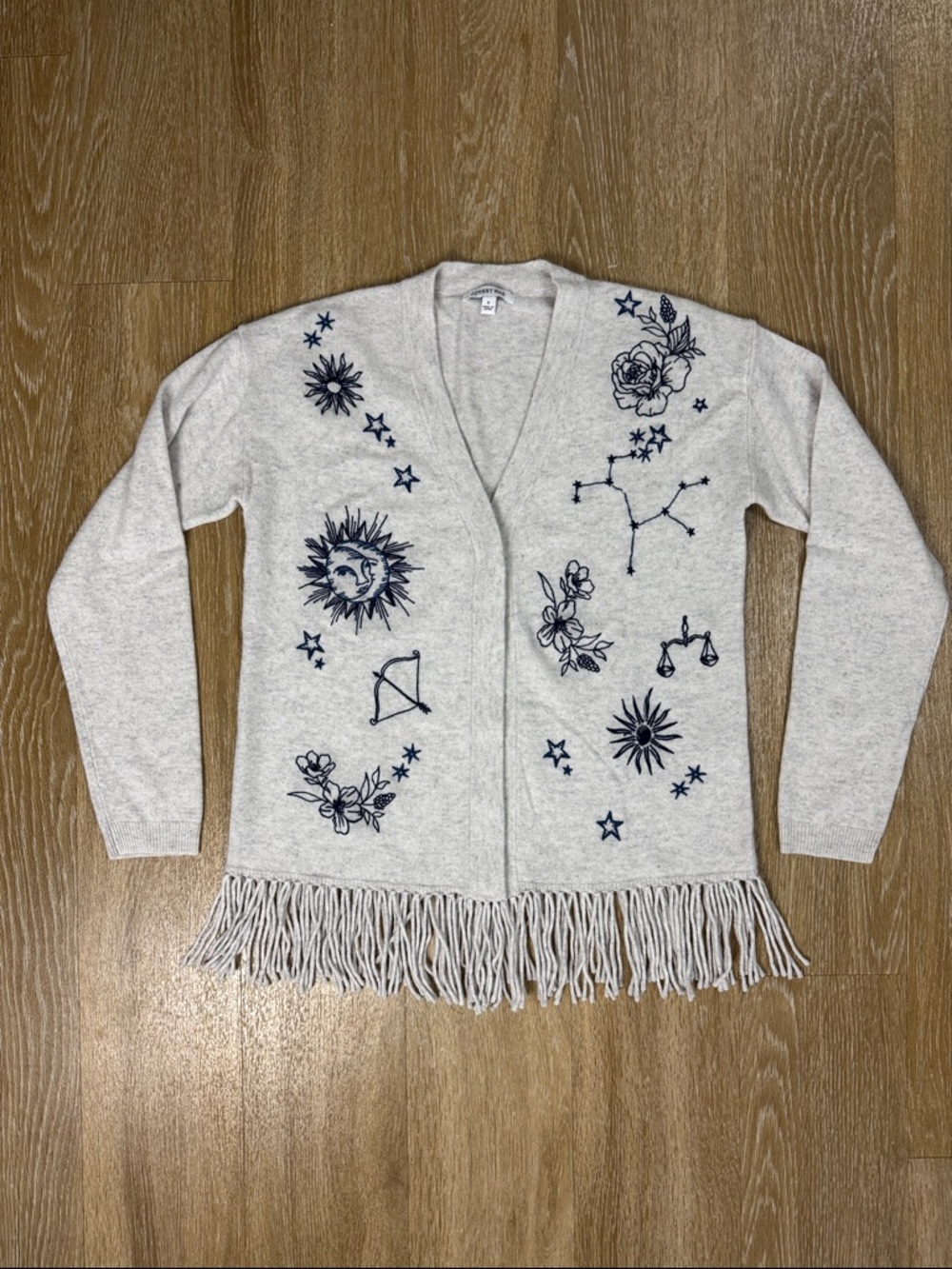 Johnny Was Bijou Fridge Wool Cashmere  Zodiac Astrology Cardigan Sweater sz S - Picture 4 of 11
